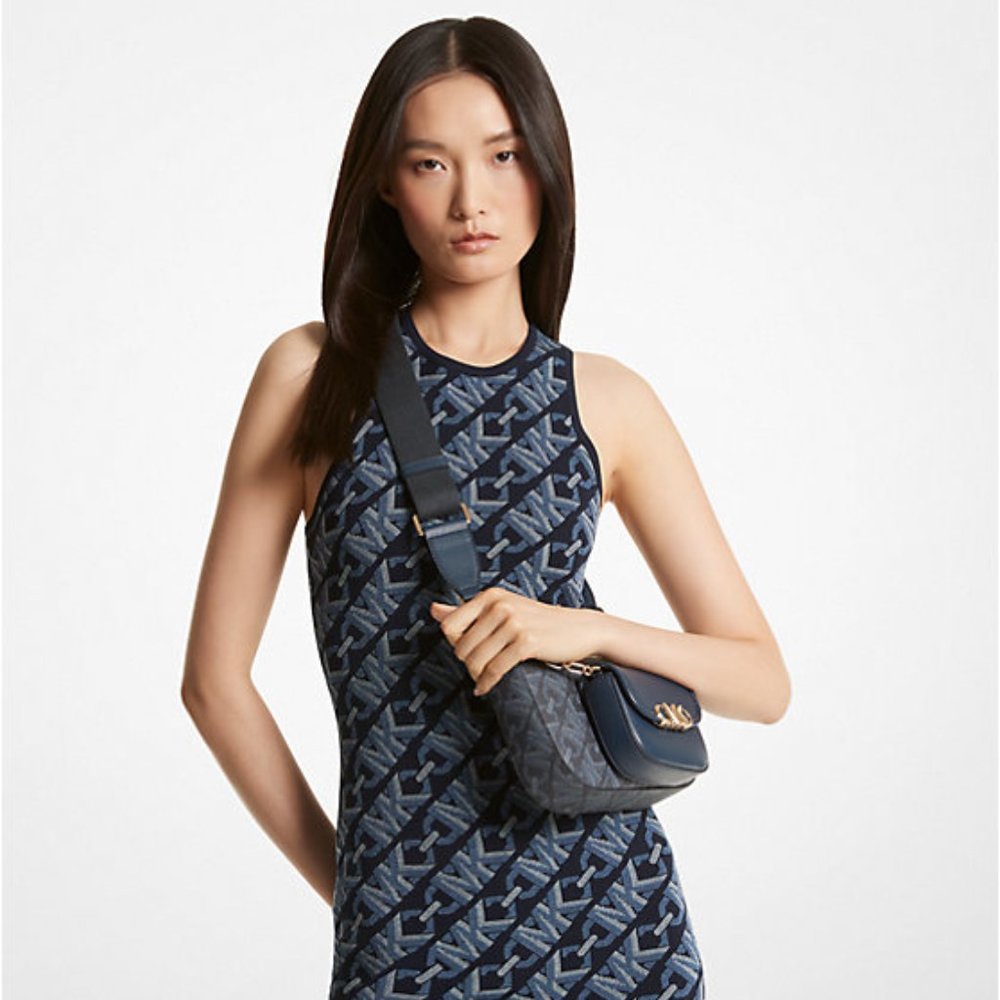 Michael Kors Empire Signature Logo Jacquard Tank Dress